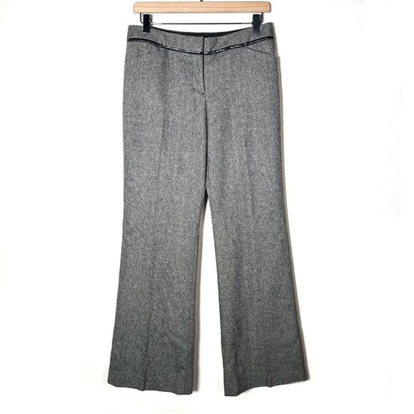 Express gray wool bl boot cut tweed editor business casual dress pants sz 6 B102 - Picture 1 of 4